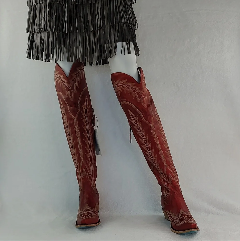 Lane‎ Boots Ladies Lexington OTK Smoldering Ruby Boots LB0499E